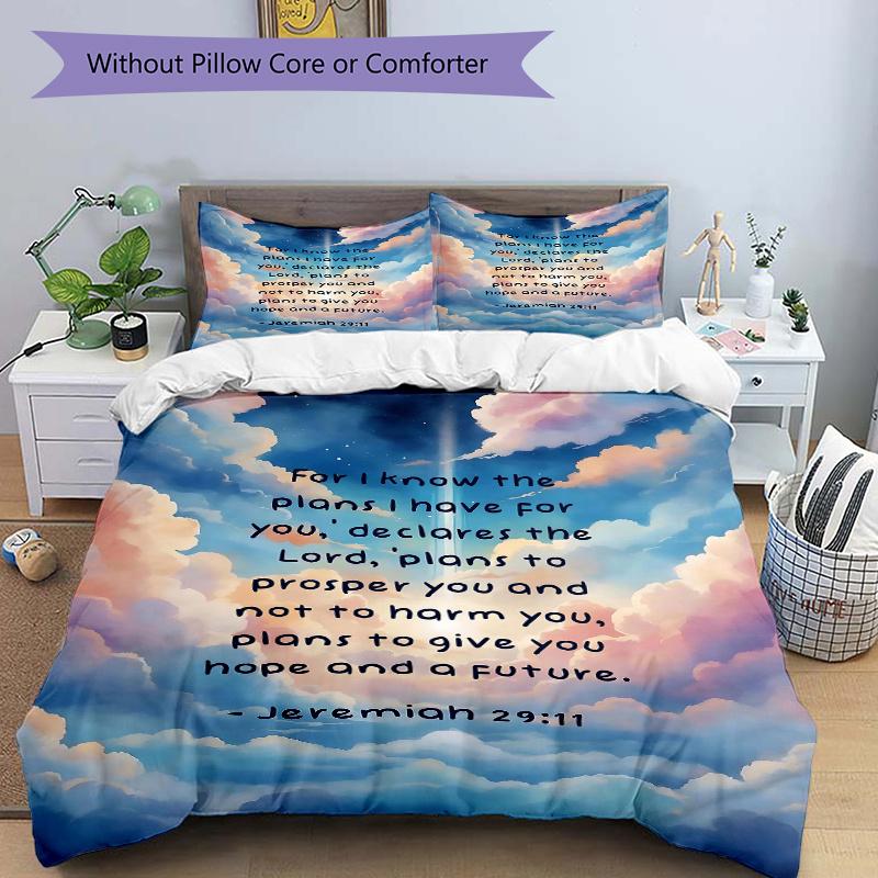 

3pcs Jeremiah Design Printed Bedding Set, Soft and Comfortable Quilt Cover for Bedroom, Guest Room (1 Duvet Cover + 2 Pillowcases, Pillow Co 135x200cm