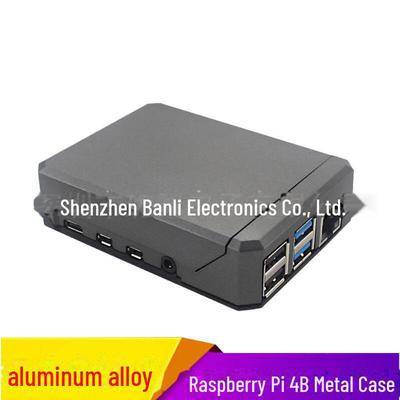 Raspberry Pi 4B Dunkelgraues Schutzgehäuse aus Aluminiumlegierung mit magnetischem Schiebedeckel