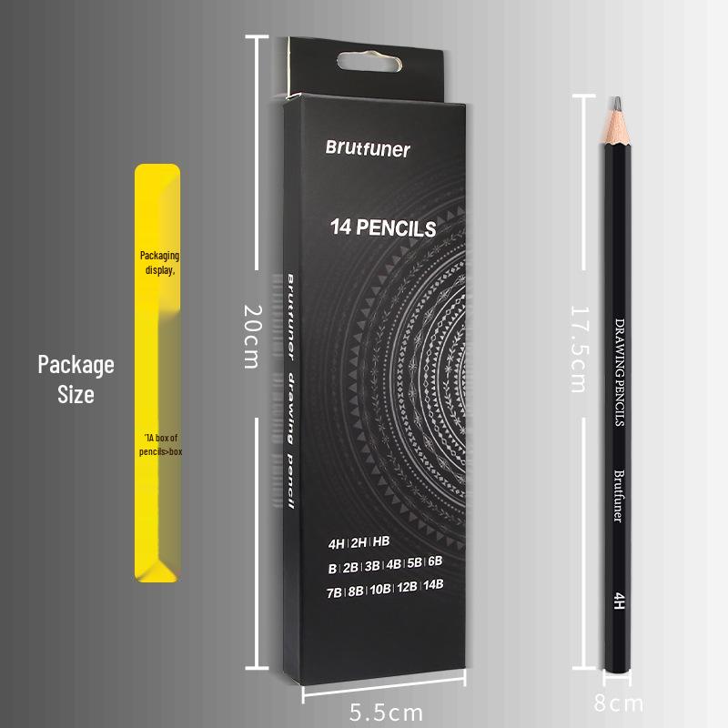 Ben Fan'er 14-Piece Sketch Pencil Set, 4H-14B for Students & Professional Art Drawing
