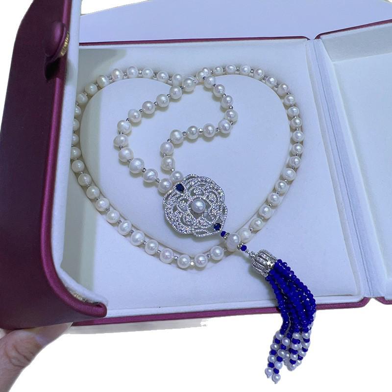 Four Seasons Universal Powerful Aura Pearl Necklace Sweater Chain