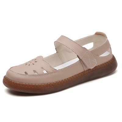 Nouvelles sandales décontractées creuses grande taille chaussures plates de marche confortables mode respirantes antidérapantes résistantes à l'usure mocassins pour femmes