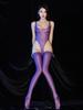 Sexy Women Sheer See Through Backless HIgh Cut Bodysuit Elastic Leotards Oil Gloosy Shiny Sexy Tight Yoga Shaping Thong Leotard