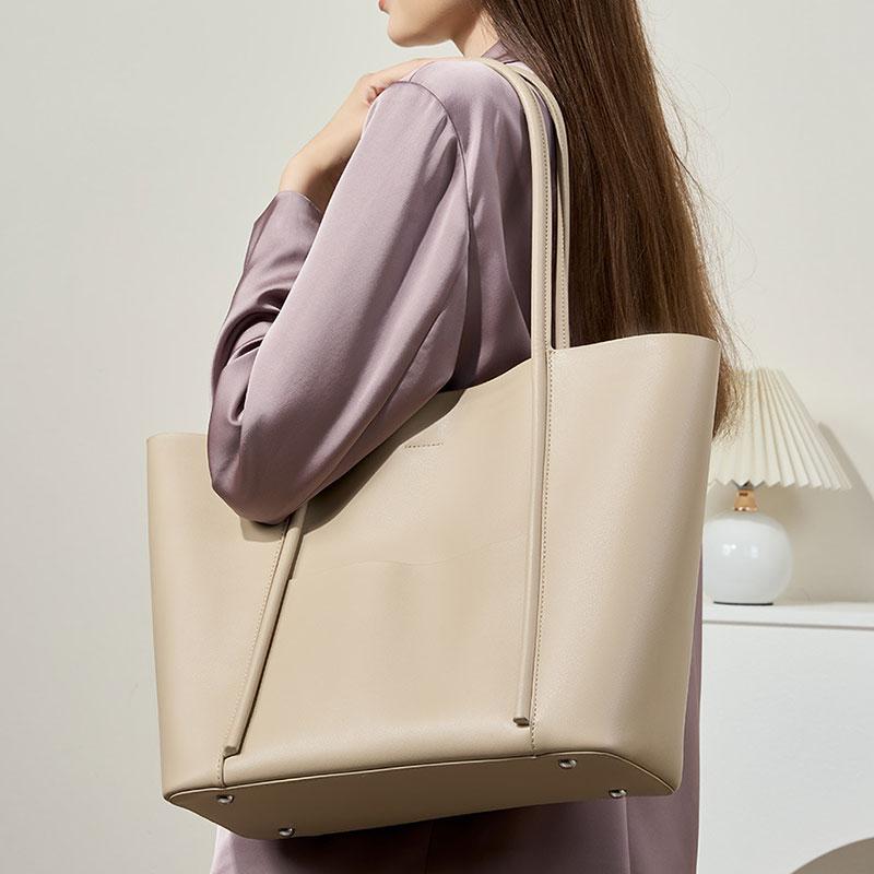 Genuine Leather Tote Bag Women Large Capacity Luxury Designer Shoulder Bags Fashi Big Handbag High Quality Cowhide Women's Bag