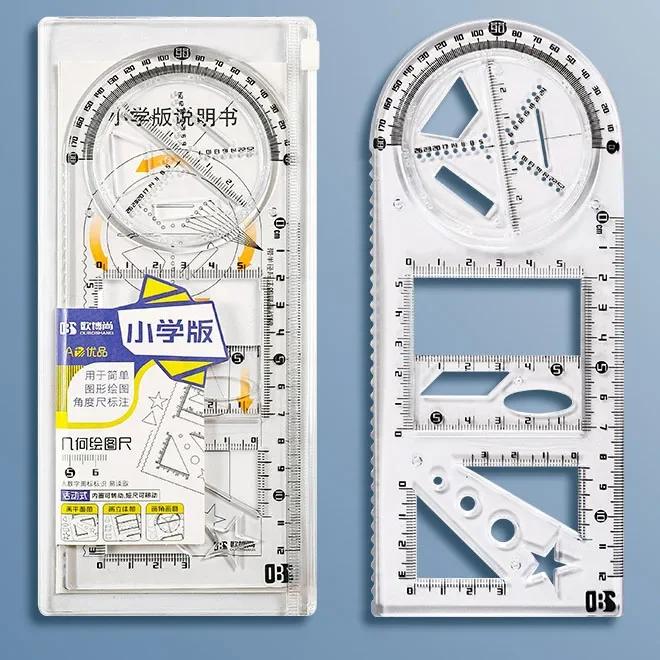 Multi -function Ruler Set Drawing Geometry Protractor Spirograph Ruler Students Mathematics Drafting Tools