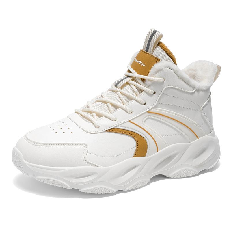 Winter velvet shoes men's thickened warm men's cotton shoes casual sports thick soles heightened non-slip versatile