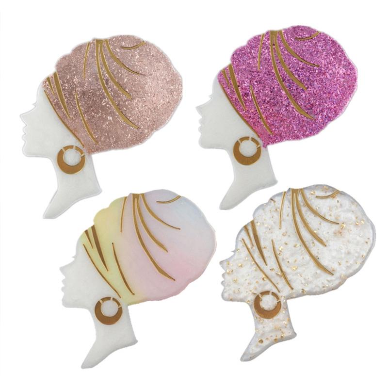 Head Lare Beauty Rollin Tray Molds for Epoxy Resin Afro Female Silione Resin Mold Resin astin DIY Home Deor r