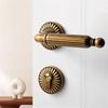 Luxury French Sunflower Yellow Bronze Bedroom Door Lock Indoor Door Handle Silent Split Lock Retro American Wooden Door Lock