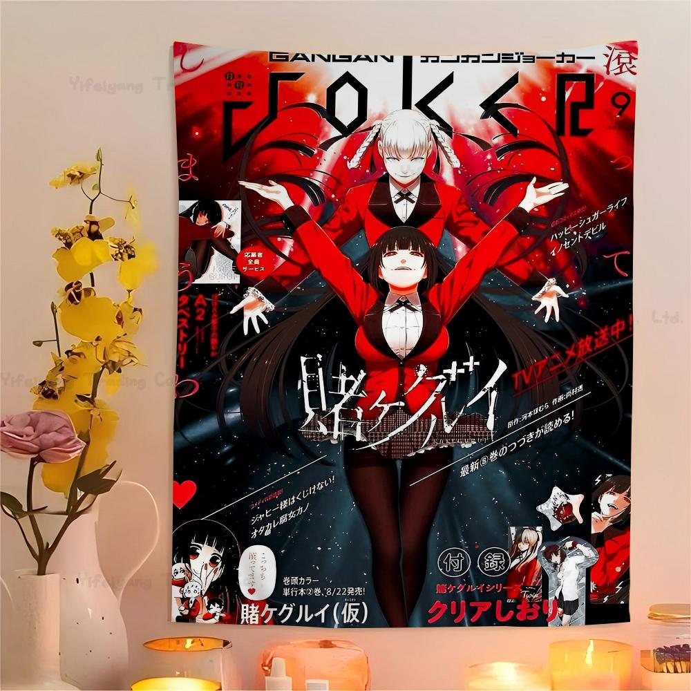 Kakegurui Jabami Yumeko Chart Tapestry Art Science Fiction Room Home Decor Cheap Hippie Wall Hanging