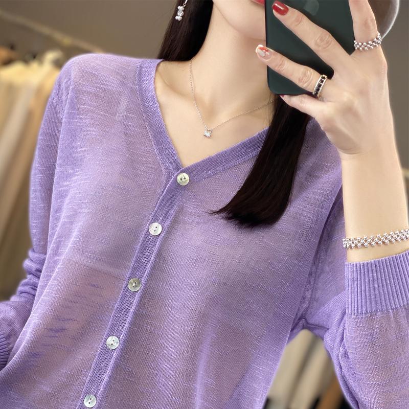 

Летний женский цветочный вязаный кардиган из пряжи Ice Silk, дышащий, прохладный, солнцезащитный, сексуальный кардиган XXL