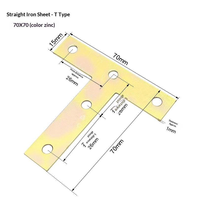 L-Shaped Iron Corner Code 90 Degree Right Angle Fixator L-Shaped Bracket Furniture Bed Frame Cabinet Connector