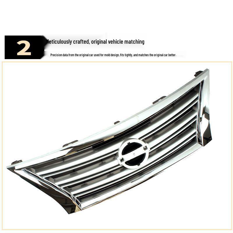 Front Mesh Grille for Nissan Sylphy 2013-2015: Electroplated, Ventilated Design