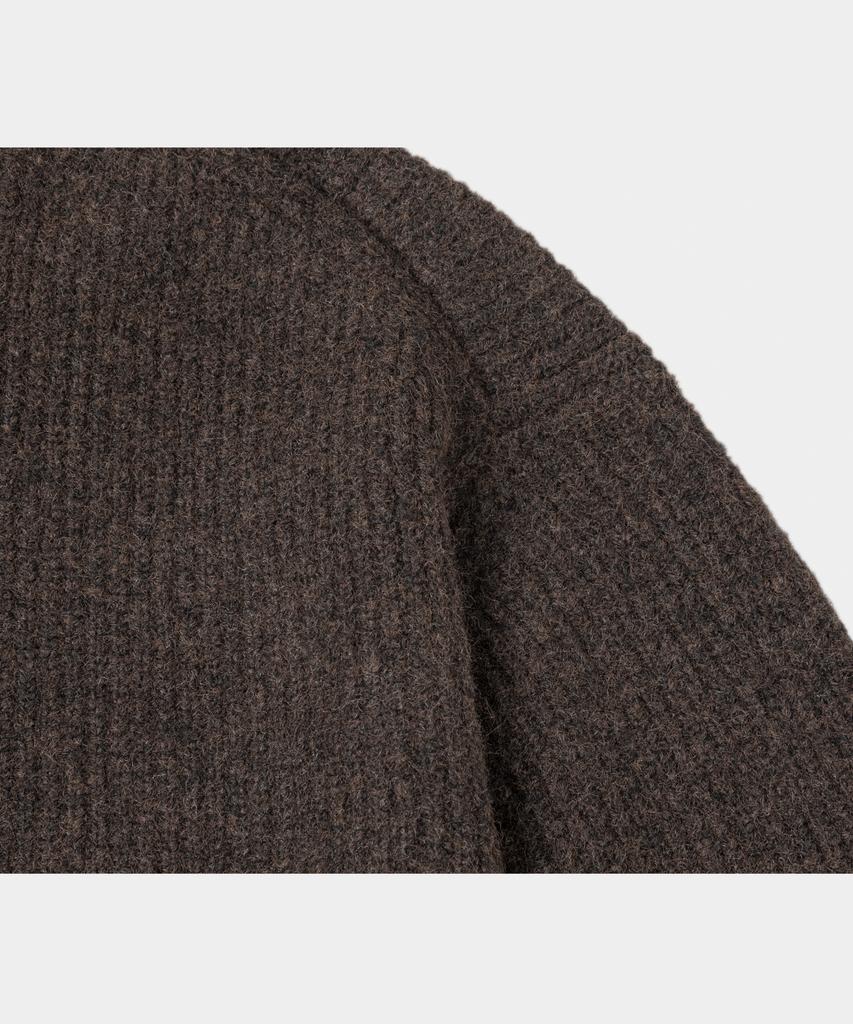 LETTERCOMO Heavy Rush Wool Round Knit Brown