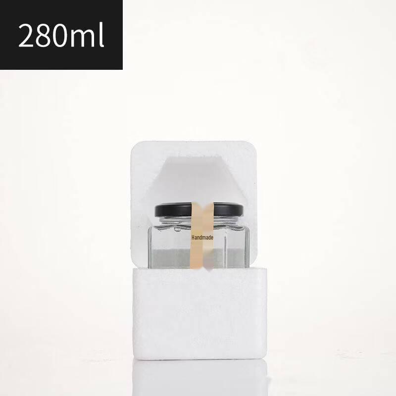 ZISIZ Hexagonal Glass Bottle with Lid