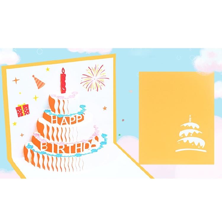Artistic Popup Birthday Card 3D Cake Greeting Card Stylish Party Invitation Card for Birthdays and Festives Gatherings