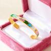Exaggerated Colorful Painted Eye Pattern Bracelet for Women Unique Drip Paint Stainless Steel Bangle Friendship Jewelry Gifts