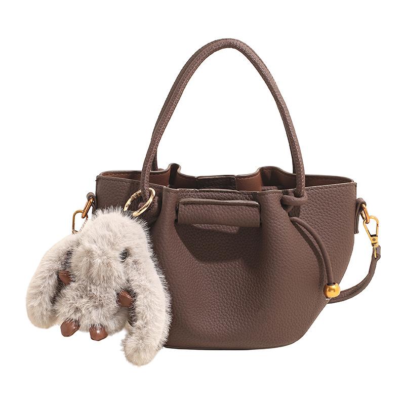 Высококачественная и простая однолямочная сумка через плечо, стильная сумка-ведро для ношения в руке кофейный