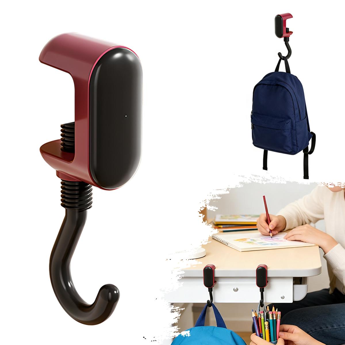 Backpack hook, no punching, table edge hanging bag, detachable, mobile, no marks, super strong load-bearing household hook коричневый