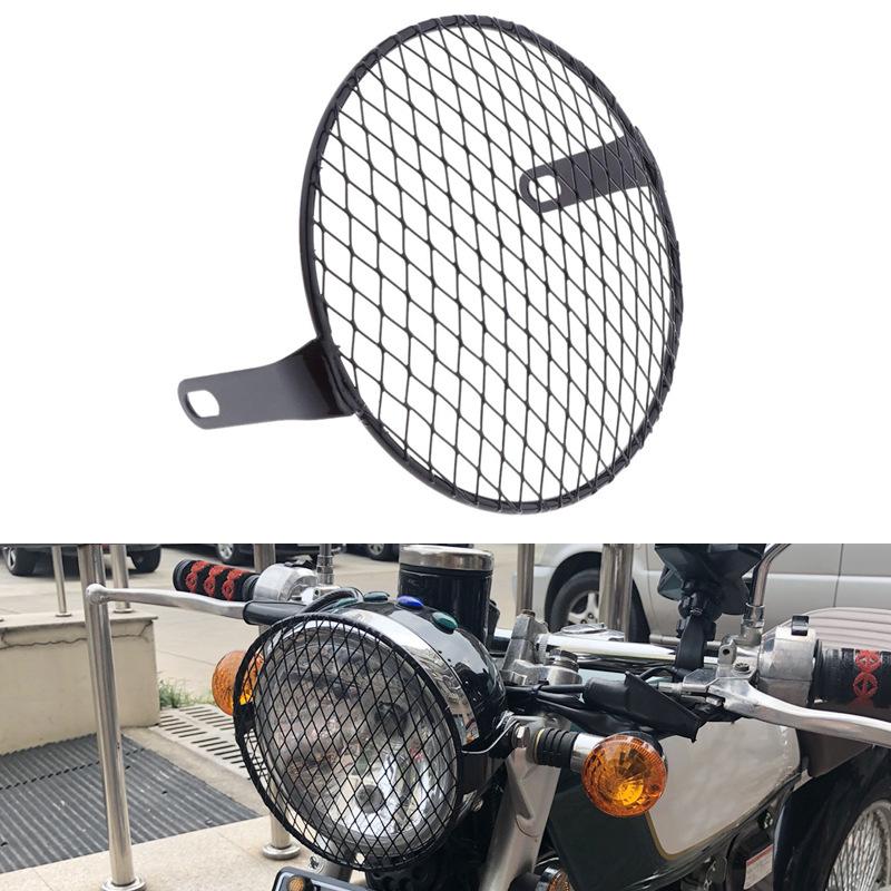 Motosiklet Evrensel Vintage Far Koruyucu Retro Izgara Işık Lamba Kapağı Harley Ducati Chopper Yamaha Cafe Racer İçin