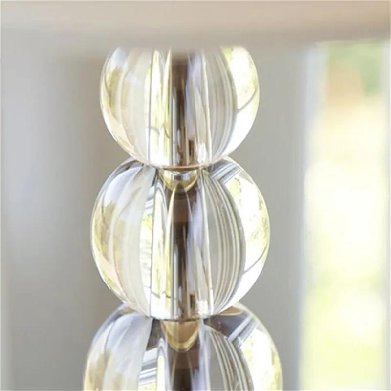 Nordic Creative LED Floor Lamp Fabric Lampshade Crystal Glass Ball Home Decoration Living Room Bedroom Art Reading Desk Lamp