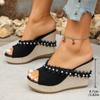 Large-Size Wedge Sandals for Women – Summer New Height-Increasing Platform Floral Thick Sole Slide Sandals