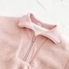 Winter Lambswool Hoodie for Babies - Thickened Velvet, High Collar, Long Sleeve