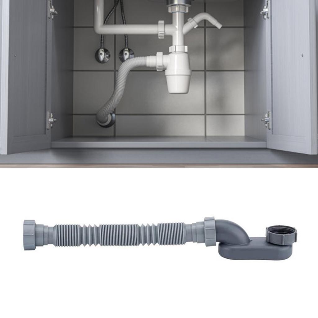 Flexible Bathtub Drain Pipe Easy Installation Trap Space Saving ABS Drain Pipe Bathroom Drain Replacement Simple To Use