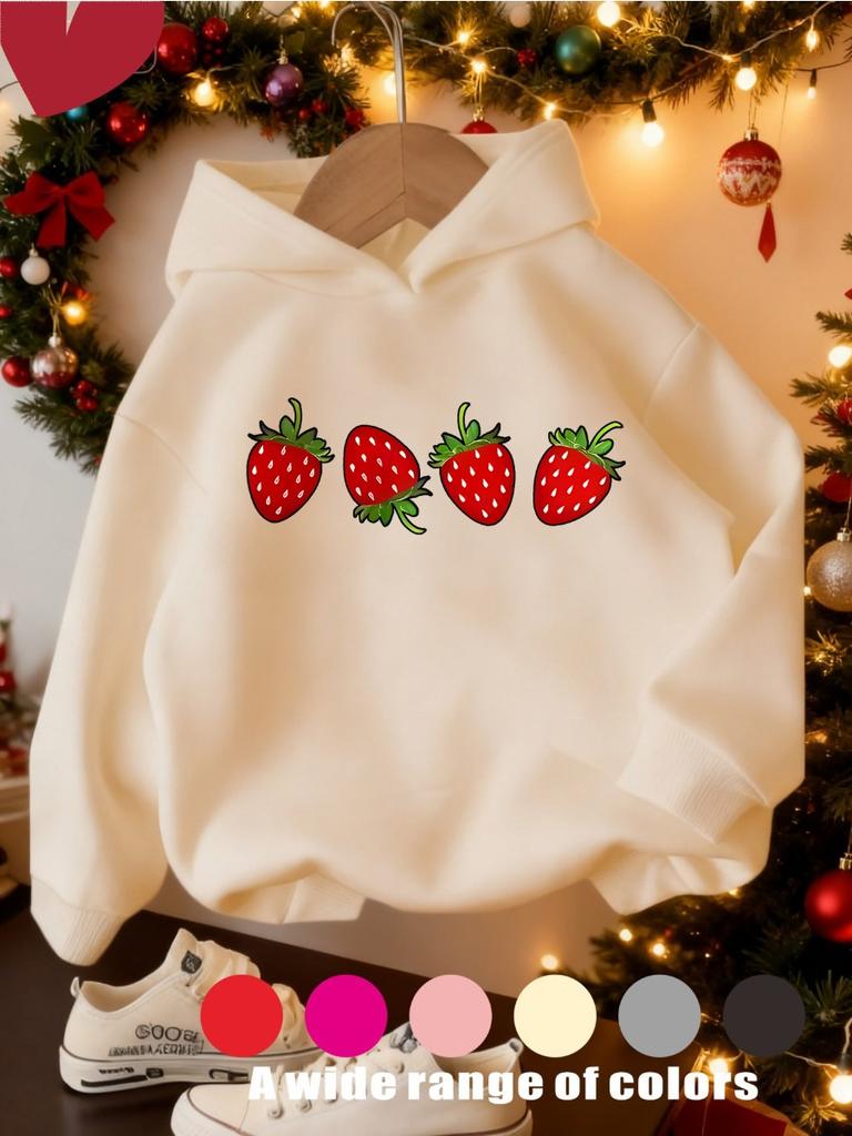 Hooded Sweatshirt for Girls Featuring a Cartoon Design, Perfect for Casual Sportswear During The Fall And Winter Seasons