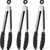 9-inch Silicone & Stainless Steel Kitchen Tongs, 15-Pack