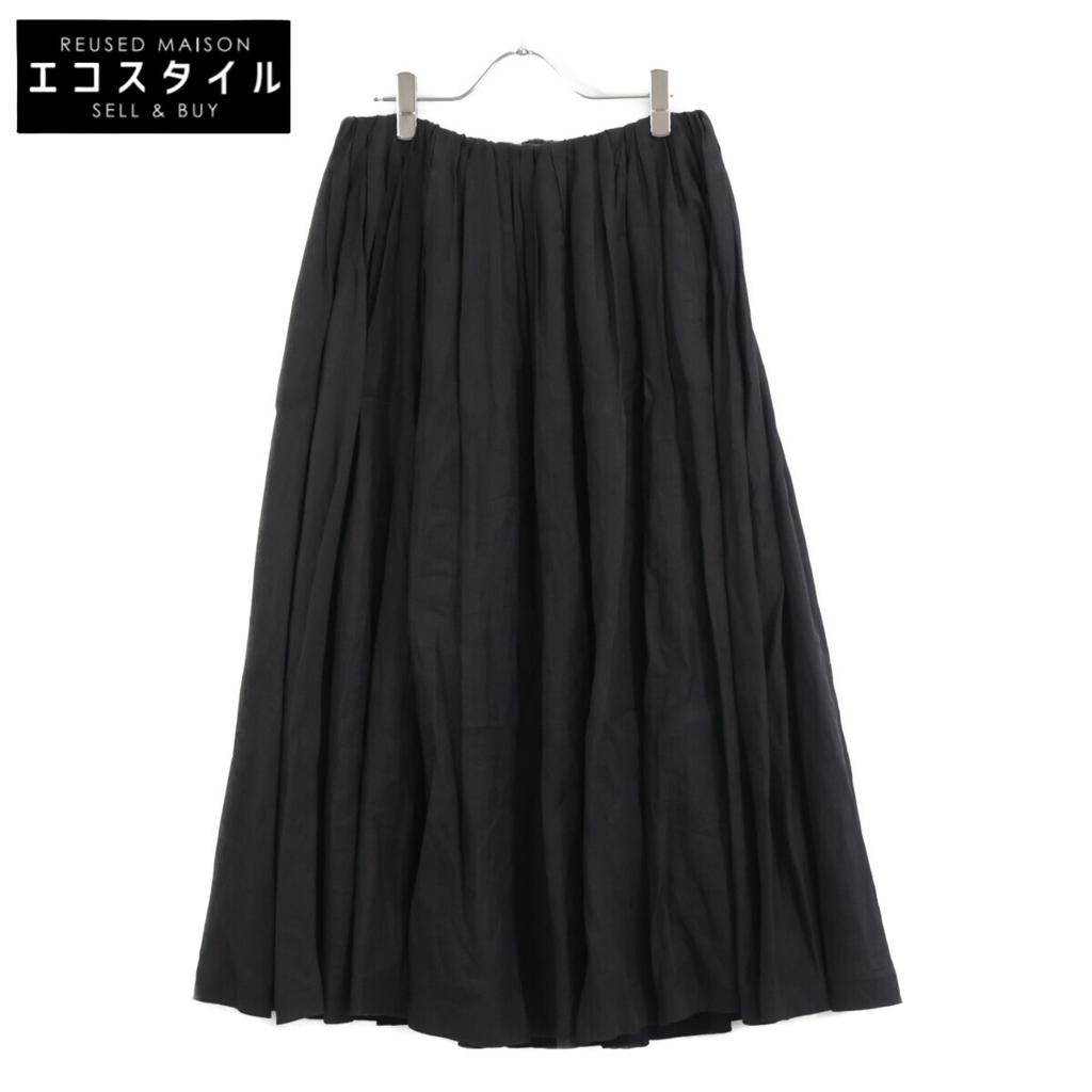 ebure Black linen flared skirt skirt 36 blackUsed