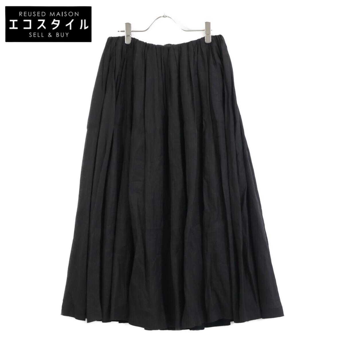 

ebure Black linen flared skirt skirt 36 blackUsed