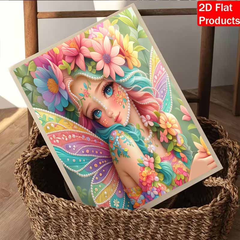 DIY Beautiful Fairy Flower Pearl Diamond Art Kits Without Frame 30x40cm Gem Art Diamond Painting Kits for Adults/Beginners Gift Idea Home Wall Decor