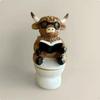 Lustiges Kuh-Badezimmer-Ornament Einzigartiges Geschenk Lavatory-Statue für Schreibtisch Toilette