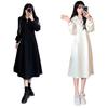 Premium Black Half-zipper Sweater Dress Women's Autumn and Winter Large Size Fat Mm Thin European Temperament Backing Skirt