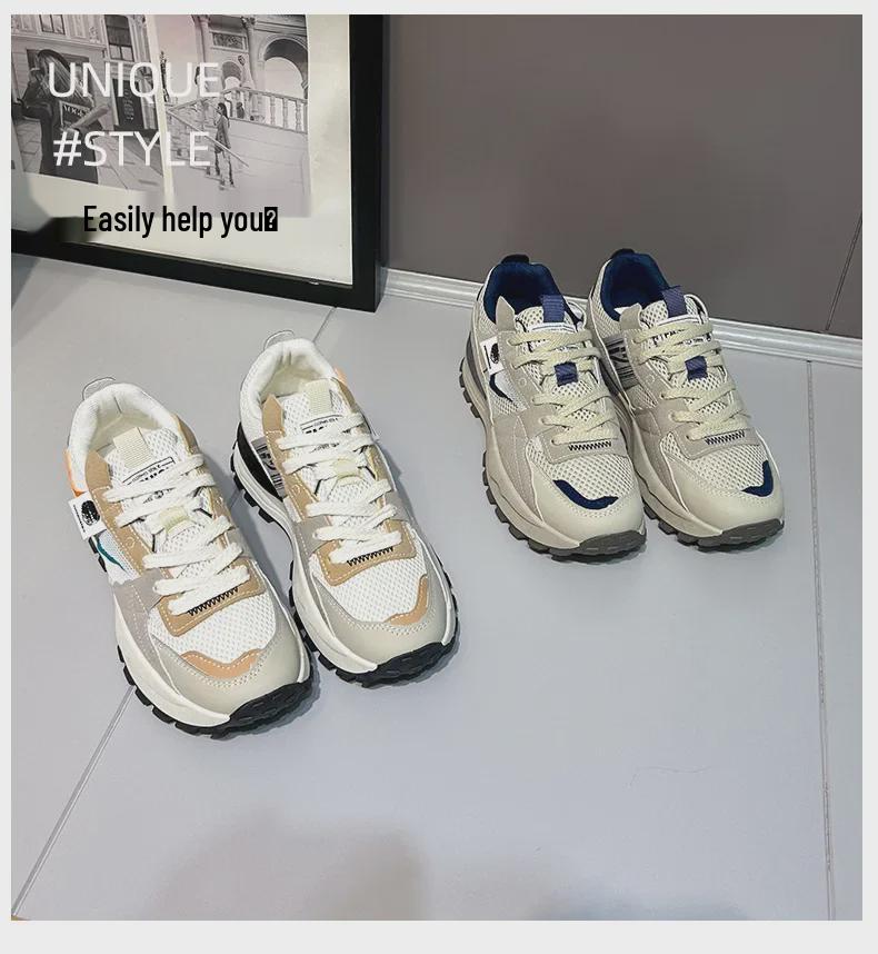 Spring 2025 Women's Round-Toed Forrest Gump Shoes: Thick-Soled, Wear-Resistant, Breathable Casual Sport Shoes (Model 6657)