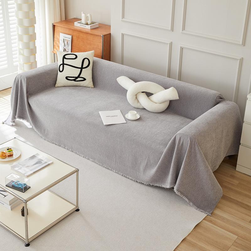 Verdicktes nordisches einfarbiges Chenille-Sofa-Handtuch Vollständige Abdeckung Stoffhandwerk Leichter Luxus Vier Jahreszeiten Universal Sofa-Kissen Kratzfest