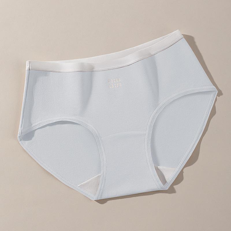 Women's Spring and Autumn Cotton 10A Antibacterial Extended Inner Range Middle Waist Triangle Briefs