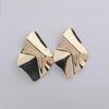 New Exaggerated Irregular Metal Piece Dangle Earrings for Women Uneven Folded Gold Color Metal Hanging Earrings brincos
