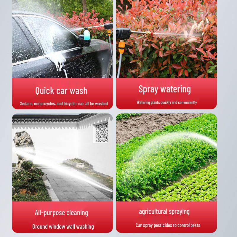 Portable Rechargeable High-Pressure Wireless Car and Floor Washer with Lithium Battery Water Pump