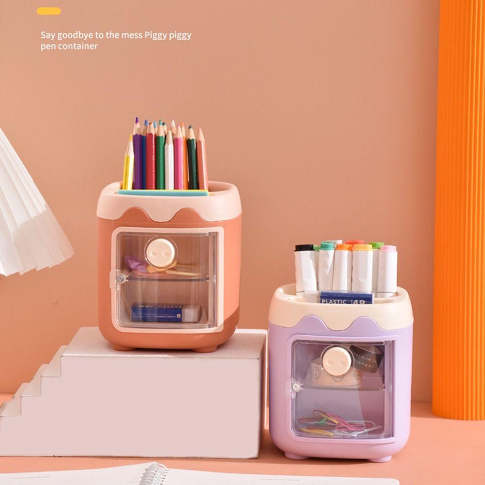 Multifunctional Pen Holder Pig/Car Shaped Pen Container Cute Makeup Brush Holder  School Office