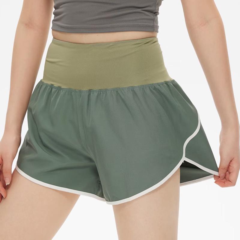 2023 Women's Quick-Dry High-Waist Running Shorts with Phone Pocket and Anti-Exposure Feature