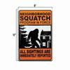 Sign Funny Bigfoot Sasquatch Metal funny decor Warning Big wall art Foot room