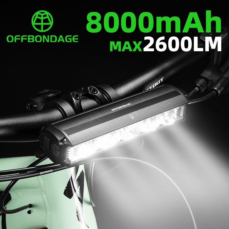 OFFBONDAGE USB Rechargeable Waterproof Bicycle Front Light - Ultra Bright, Long-Lasting Flashlight for Cycling