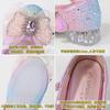 2026Nuove scarpe da principessa per bambina con fiocchi di paillettes e cristalli, scarpe da spettacolo per bambine, tacchi alti a suola morbida