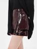 Niche Design Sequin A-line Wine Red Leather Skirt 2026: Women's Slimming Spring/Summer Fashion