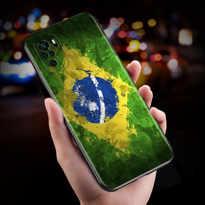 Brazil Brazilian flags Silicone Cover For Xiaomi Redmi Note 10S 10 9 9S 9T 8T 8 7 6 5 Pro Max 5A 4X 4 5G Soft Phone Case