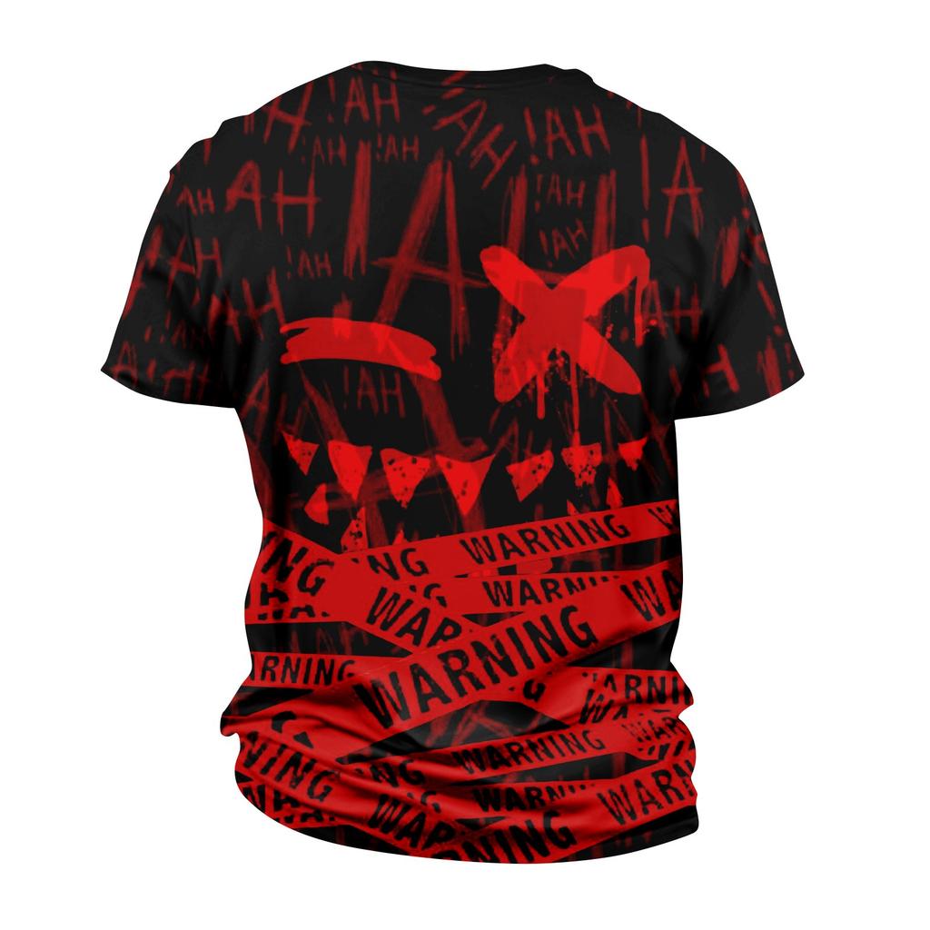 Halloween Print - Men's Printed Casual Round Neck Short Sleeved T-shirt