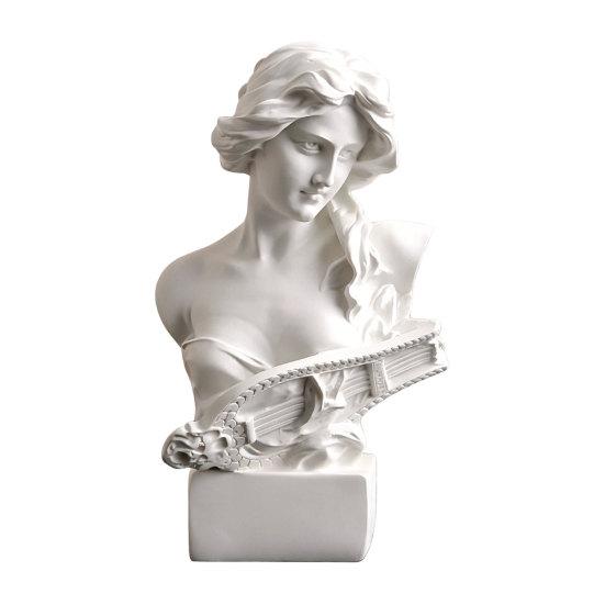 David Statue Nachbildung Griechische Büste Ornamente, Harz Skulptur für Kunststudio Dekor Und Übungswerkzeug Zeichenübung, Klassische Apollo Klavier Mädchen