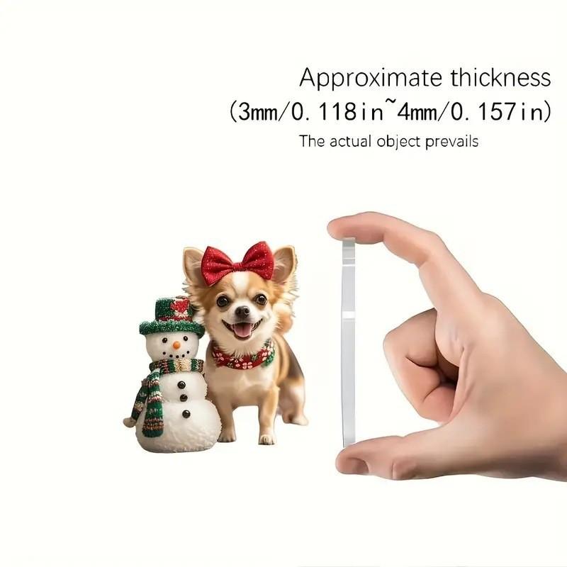 Boże Narodzenie Nowy Piękny Bałwan Pies Świąteczny Wisiorek Akrylowy Brelok Wisiorek Samochód Dekoracja