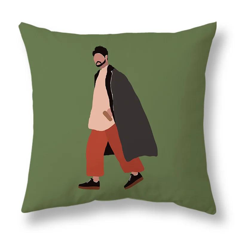 45x45cm Nordic Green Leaf abstract geometric embrace pillowcase Comfortable sofa Office Seat cushion cover Home decor Pillowcase
