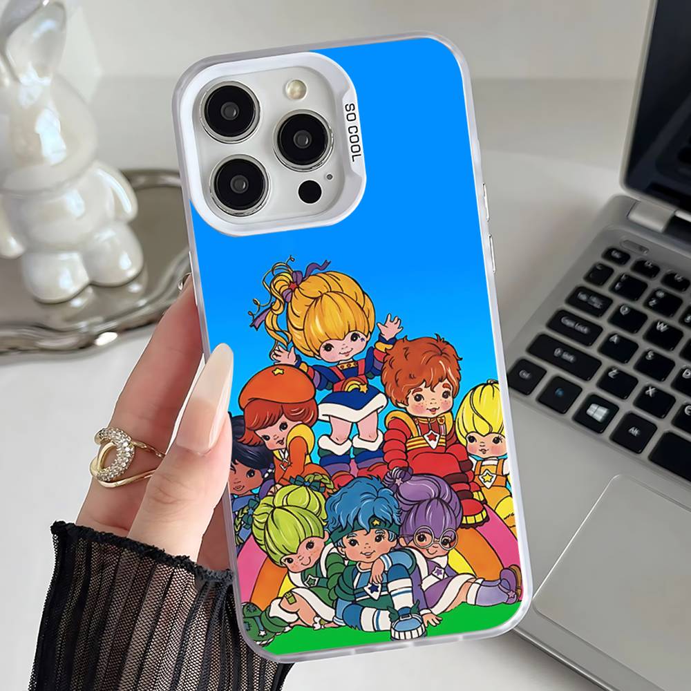 Cute Rainbow B-BriteS Phone Case For iPhone 16,15,14,13,12,11,Mini,Pro,SE,MAX White Matte Shockproof Cover